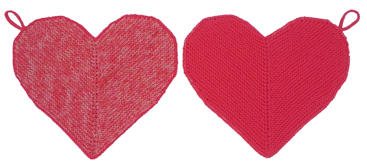 Topflappen Herz - denn Herzen kann man nie genug haben PDF-Strickanleitung