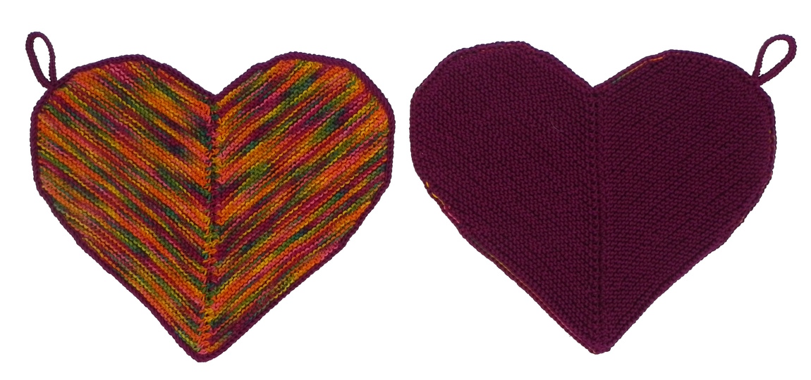 Topflappen Herz - denn Herzen kann man nie genug haben PDF-Strickanleitung