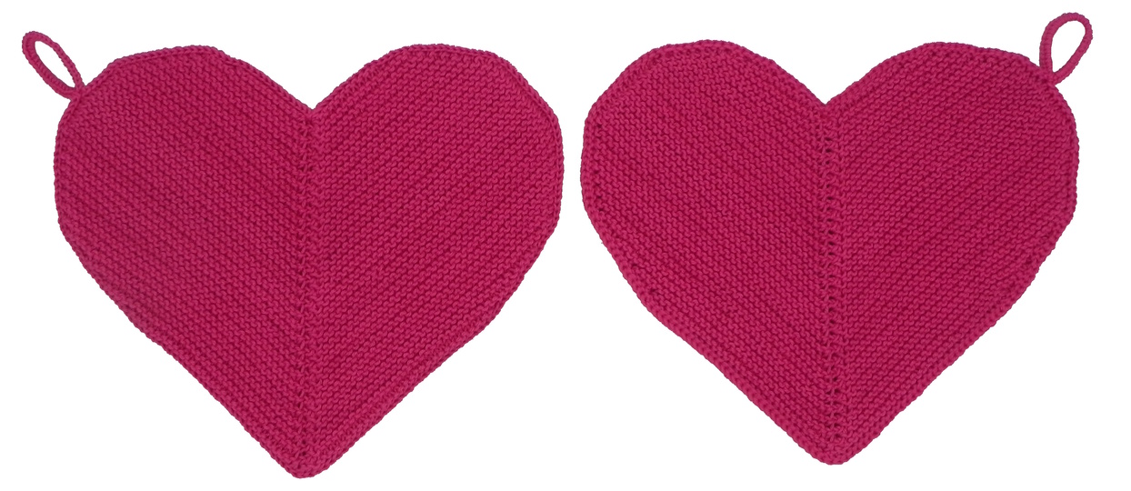 Topflappen Herz - denn Herzen kann man nie genug haben PDF-Strickanleitung