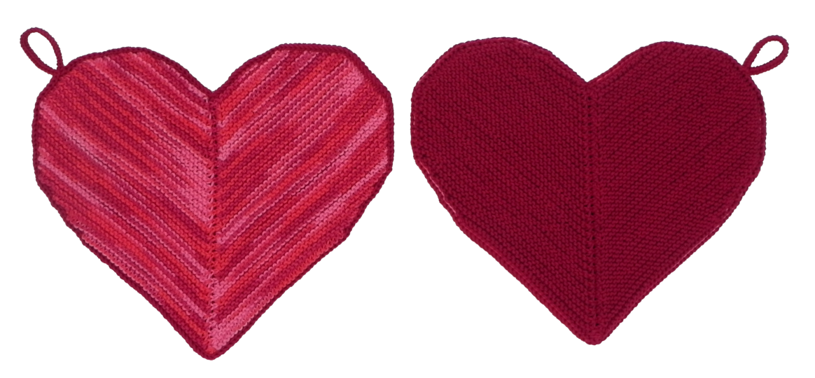 Topflappen Herz - denn Herzen kann man nie genug haben PDF-Strickanleitung