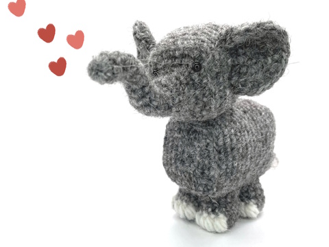 Amigurumi Elephant Crochet PDF Pattern – Tiny the Elephant (12 cm)