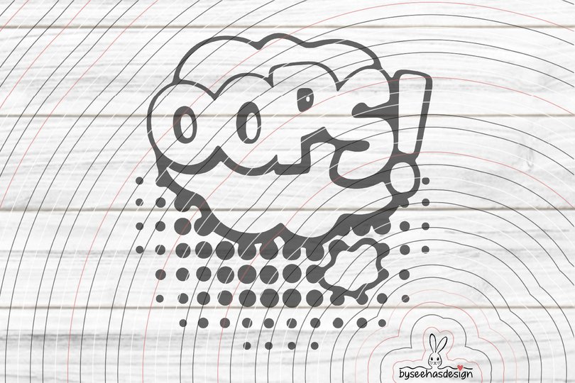 Sprechblase Oops Plotterdatei SVG DXF