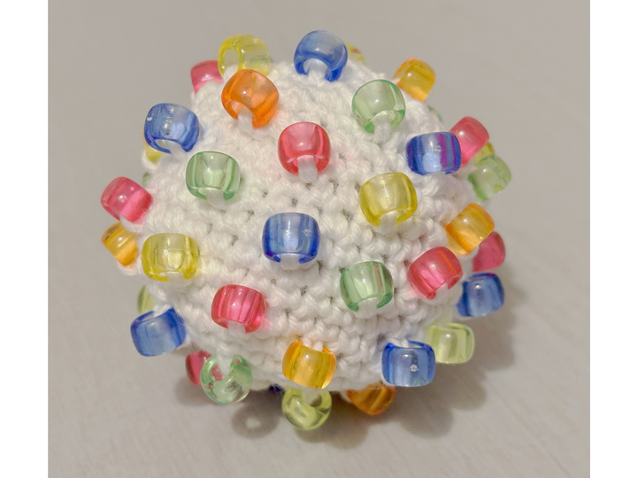 kleiner Fidget Stressball mit Perlen, Fidget Spielzeug Ball, Amigurumi Ball