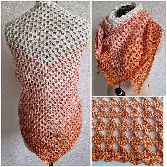 Häkelanleitung für das Dreieckstuch "Romance"