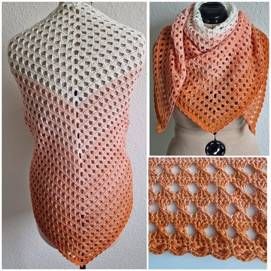 Häkelanleitung für das Dreieckstuch "Romance"