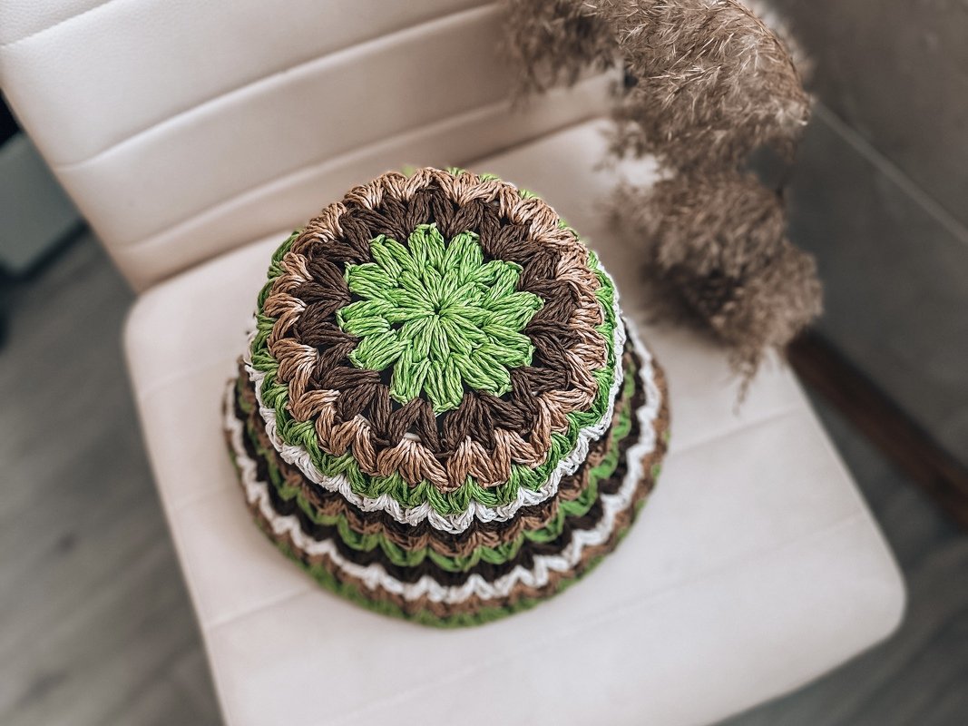 Crochet pattern raffia bucket hat PDF digital and video tutorial - Image 2
