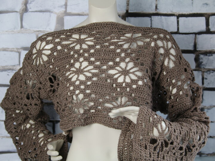 Häkelmuster - Flower Butterfly Shirt Sweater crochet pattern