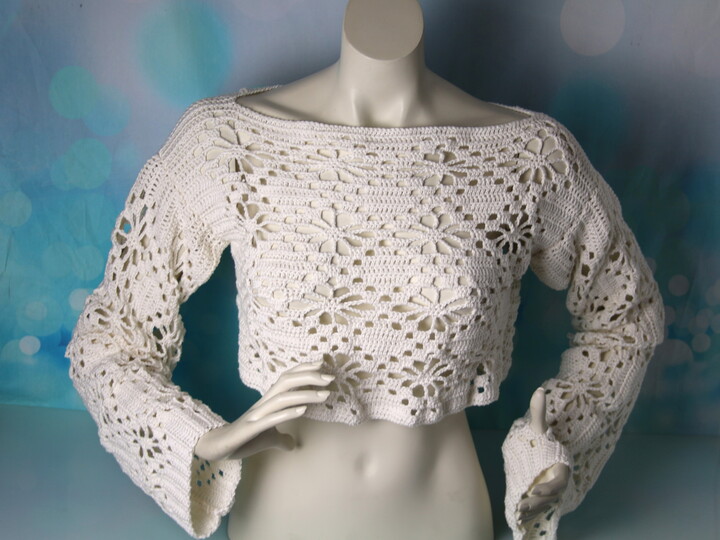 Häkelmuster - Flower Butterfly Shirt Sweater crochet pattern