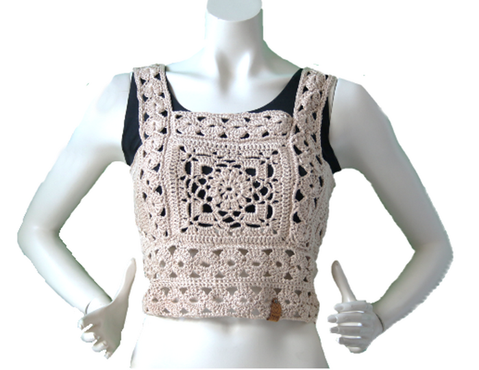 Häkelmuster -Sommer Top Granny squares Schritt für Schritt Anleitung