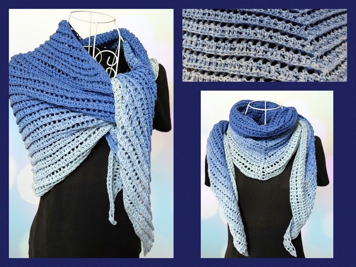 Flat triangular scarf „Eilea BE” – Crochet pattern