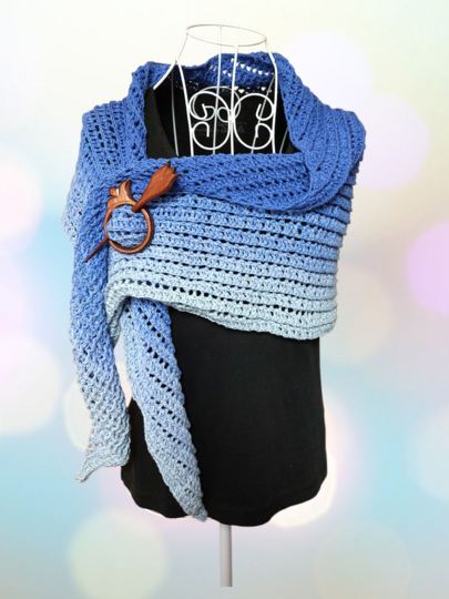 Flat triangular scarf „Eilea BE” – Crochet pattern