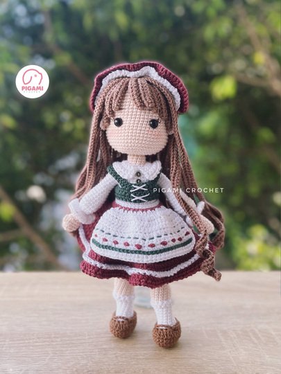 Crochet Doll Pattern, AMELIA, Mori Girl Amigurumi Pattern