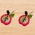 Crochet apple earrings pattern
