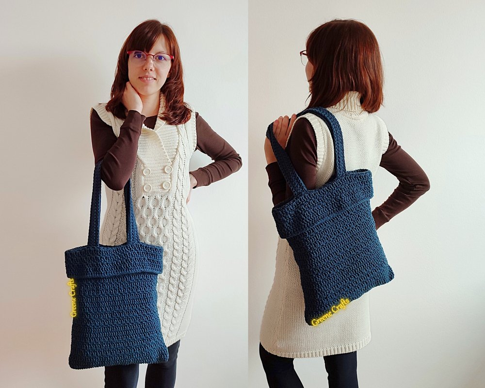 Petrol Blue Tote Bag Crochet Pattern - Image 5