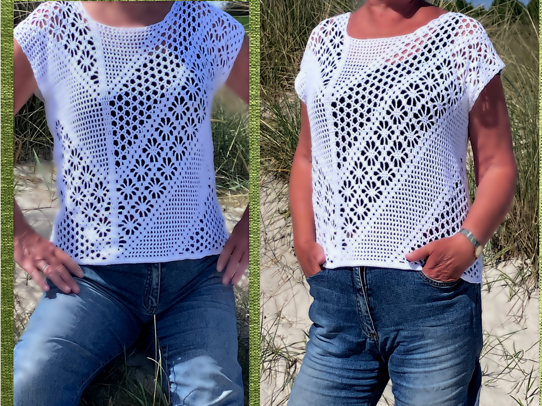 Shirt diagonal und asymmetrisch - Häkelanleitung