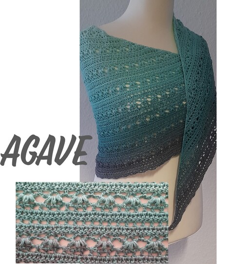 flaches Dreieckstuch - Agave