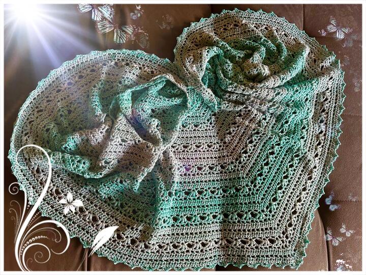 flaches Dreieckstuch - Agave