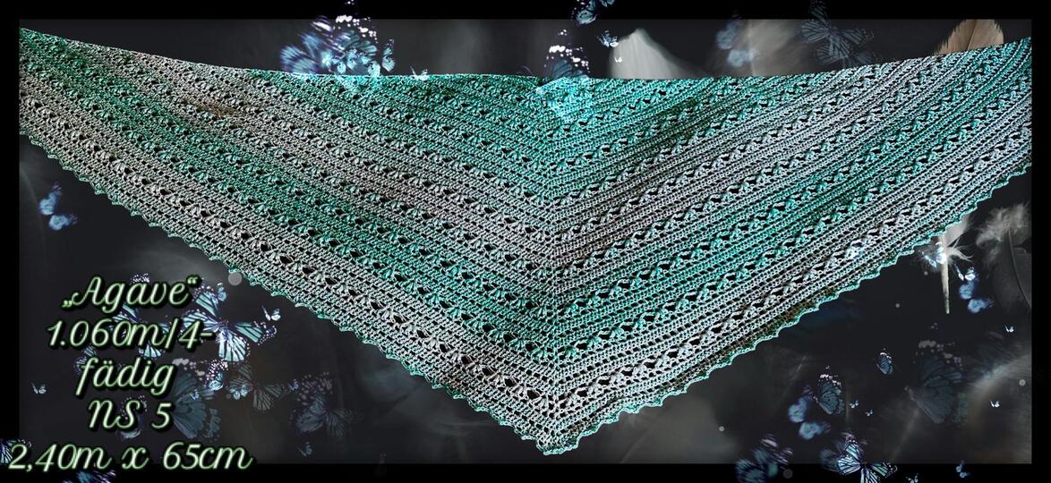 flaches Dreieckstuch - Agave