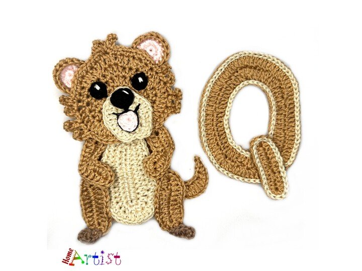 Crochet Animal Alphabet Q Quokka