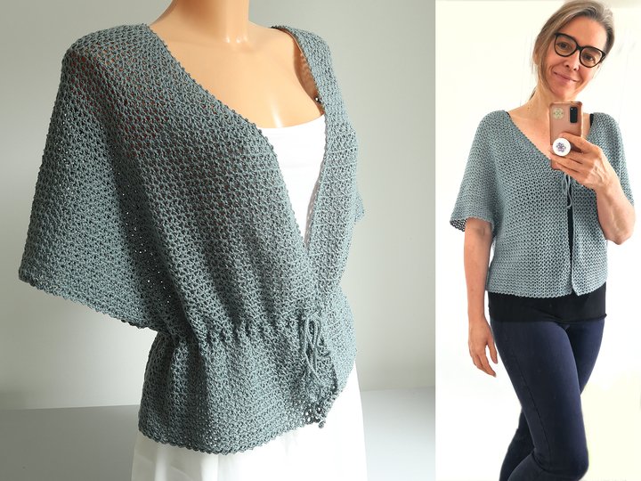 Cardigan, kurze Jacke „Emma“ – Raglan von oben (RVO)