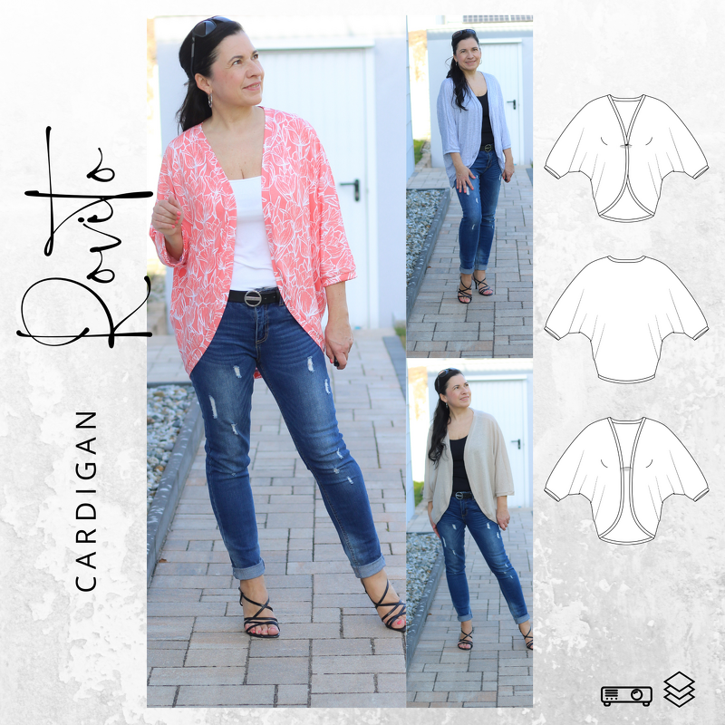 Schnittmuster Ebook PDF Cardigan ROVITO Gr. 34-54