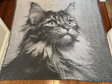 Overlay Mosaic Crochet pattern, "Brown Cat", PDF instant download, English