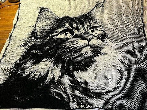 Overlay Mosaic Crochet pattern, "Brown Cat", PDF instant download, English