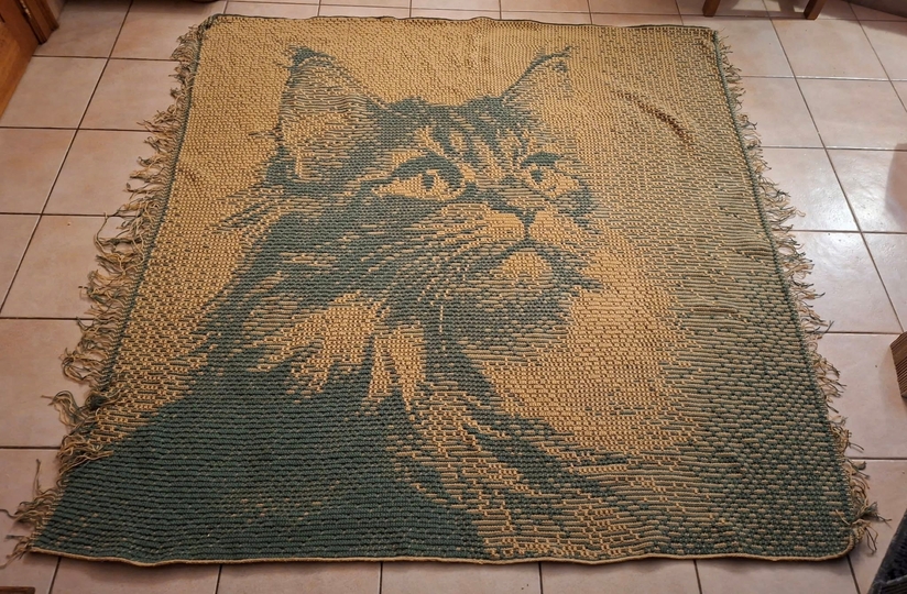 Overlay Mosaic Crochet pattern, "Brown Cat", PDF instant download, English