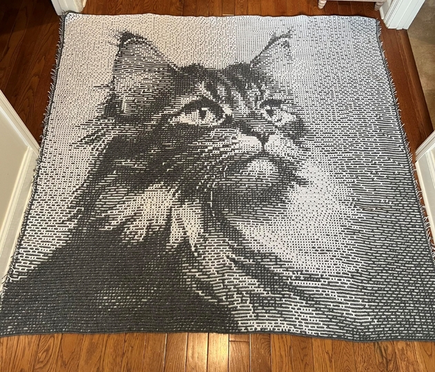 Overlay Mosaic Crochet pattern, "Brown Cat", PDF instant download, English