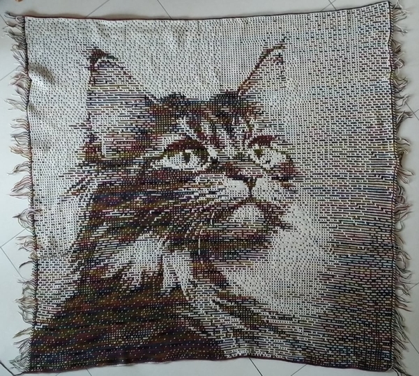 Overlay Mosaic Crochet pattern, "Brown Cat", PDF instant download, English