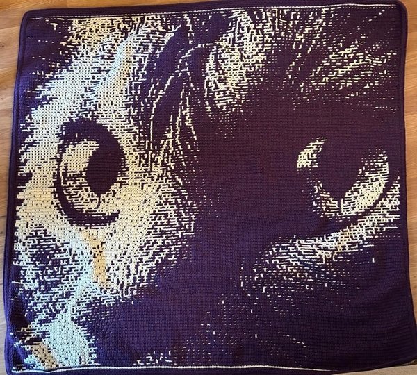 Overlay Mosaic Crochet pattern "Feline Look", PDF instant download, English