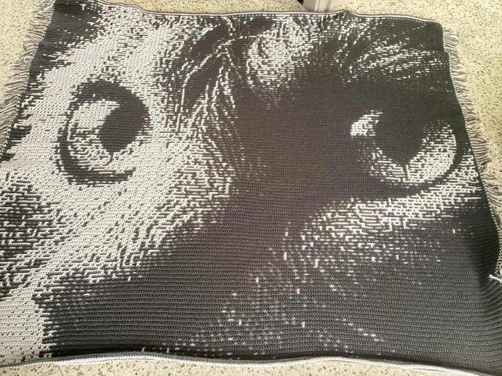Overlay Mosaic Crochet pattern "Feline Look", PDF instant download, English