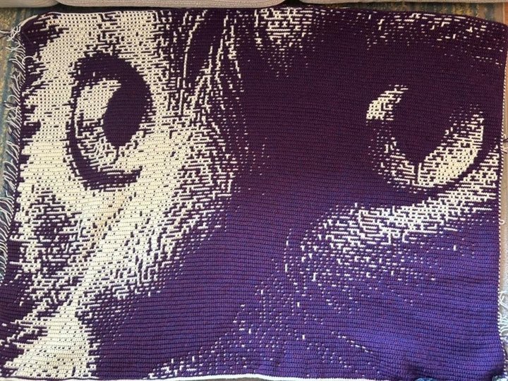 Overlay Mosaic Crochet pattern "Feline Look", PDF instant download, English