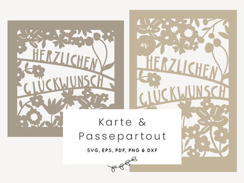Plotterdateien "Herzlichen Glückwunsch" für Karten & Geldgeschenke im Bilde