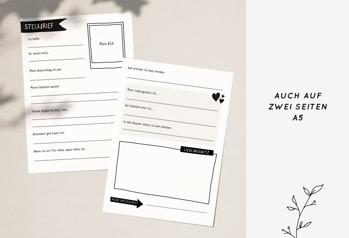 Steckbrief A4 & A5 für Klassenzeitung oder Freundebuch - Bild 4