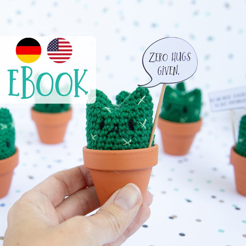 Kaktuskatze häkeln - die Katze für alle Kaktusfans  Amigurumi PDF