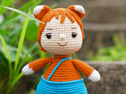 FOXX DOLL amigurumi PDF pattern - foxx doll crochet pattern PDF
