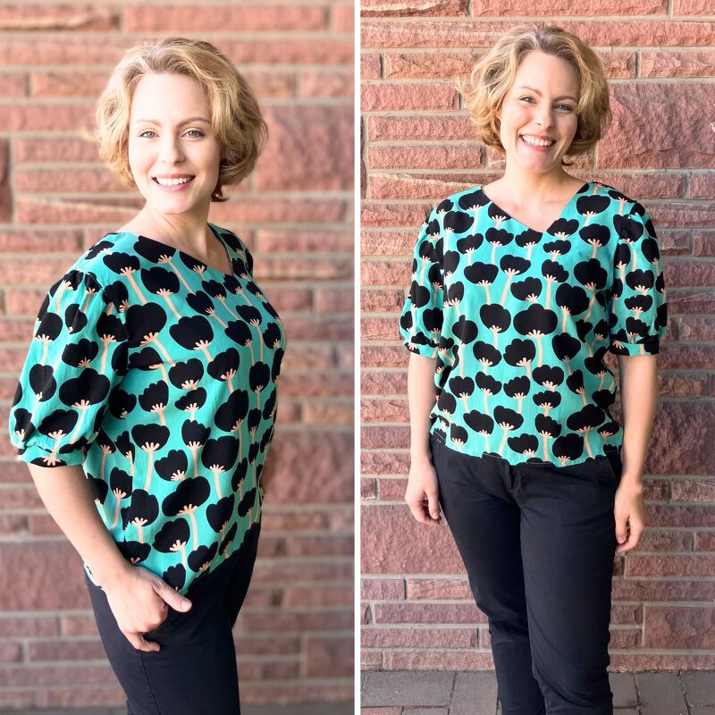 Celine – Blusenshirt mit V-Ausschnitt & 3 Ärmeln | Schnittmuster Gr. 34–48 - Bild 6