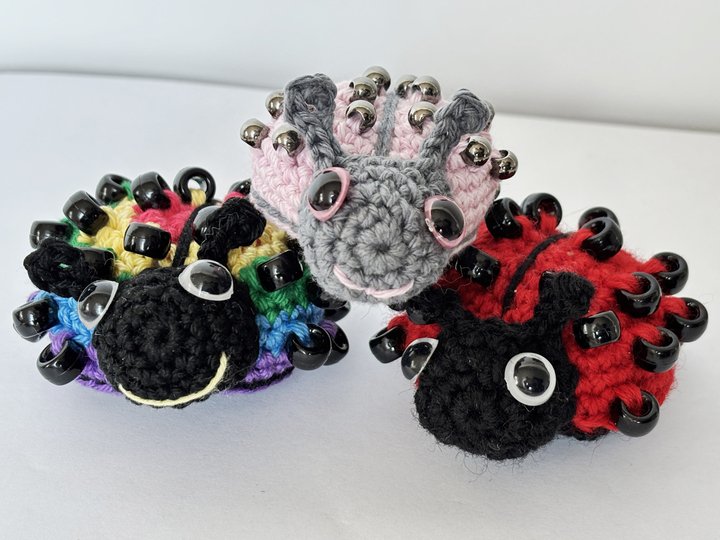 Fidget Spielzeug Marienkäfer, Amigurumi Käfer Perlen häkeln, Glücksbringer