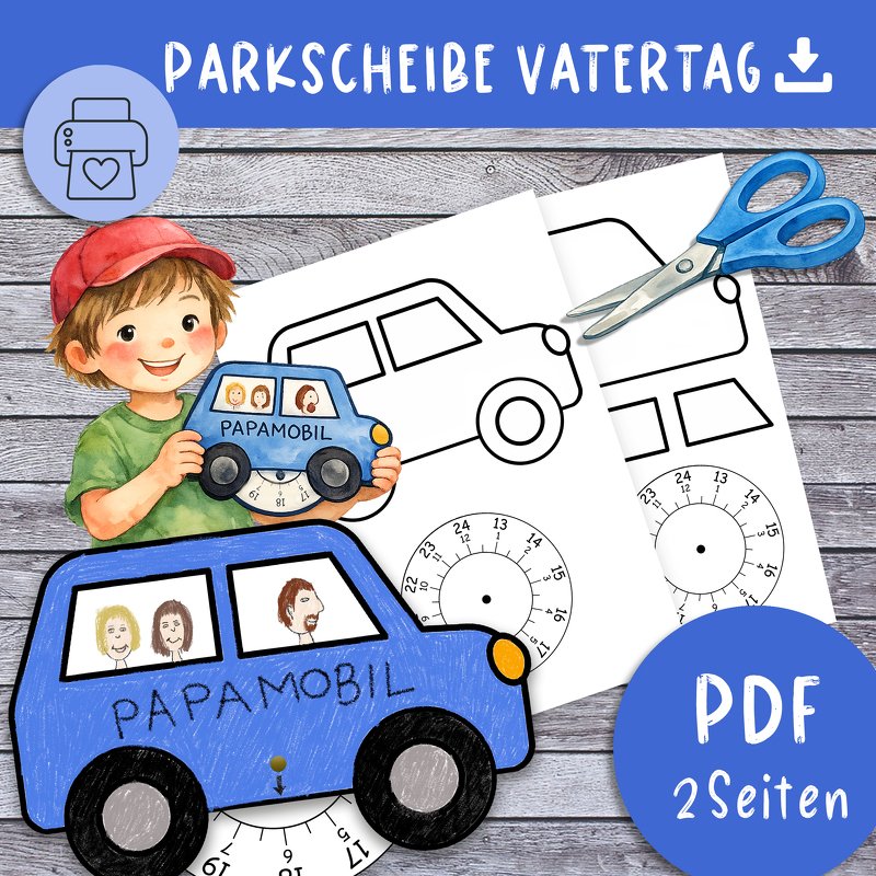 Bastelanleitung VATERTAG Geschenk Parkscheibe