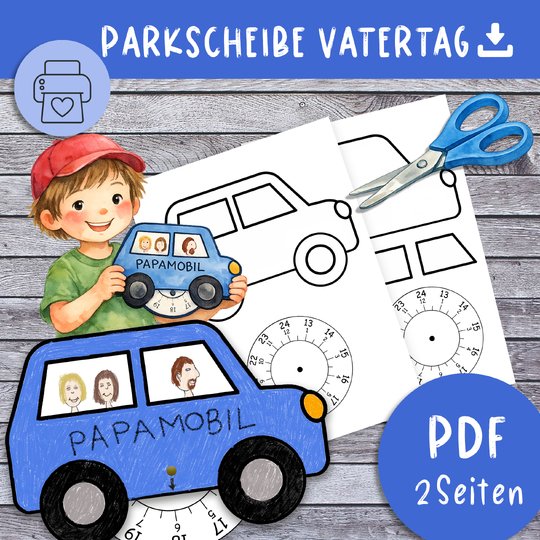 Bastelanleitung VATERTAG Geschenk Parkscheibe