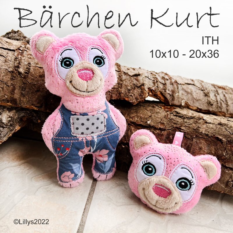 ITH Stickdatei: Niedlicher Bär in 6 Variationen