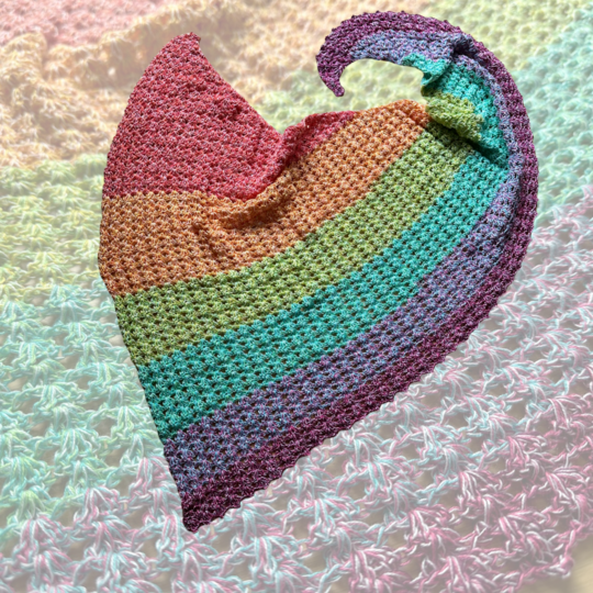 Häkelanleitung asymmetrisches Dreieckstuch "Muschelgarten"