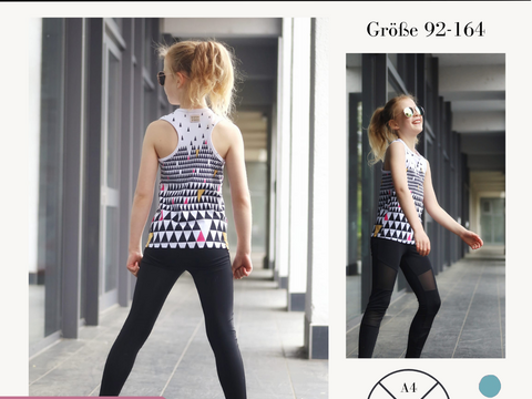 Schnittmuster Racerback Tanktop Lia für Mädchen Gr. 92-164