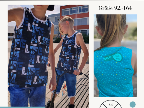 Schnittmuster Tankttop und Unterhemd Linus für Kinder Gr. 92-164