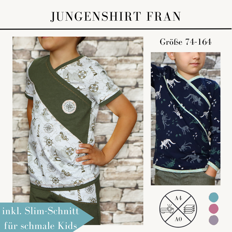 Schnittmuster Shirt für Jungen Fran Gr. 74-164