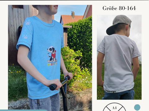 Schnittmuster Basicshirt Shirt für Jungen Jamie Gr. 80-164