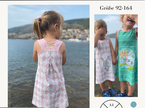 Schnittmuster Schlaf- und Strandkleid Kira für Mädchen Gr. 92-164