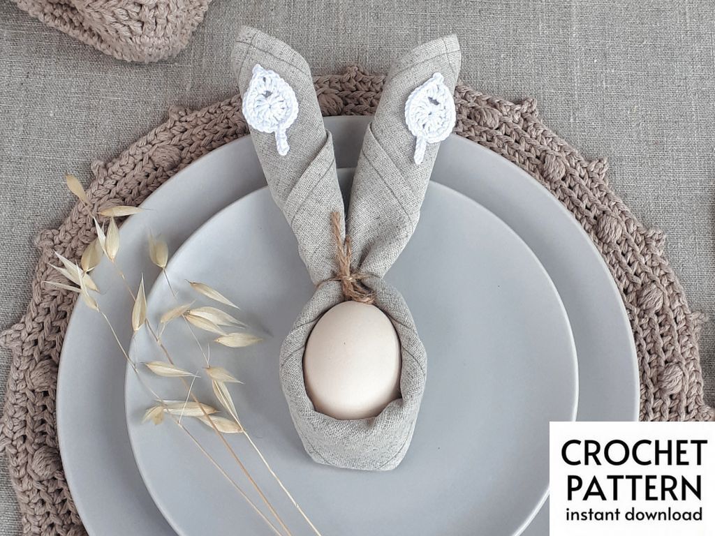Diycrochet Pattern Linen Napkin with Crochet decor Pattern Easter Patterns - Image 3