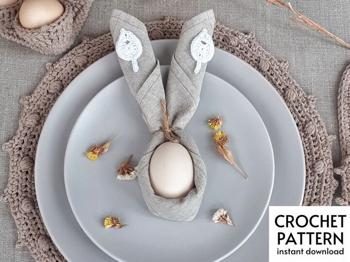 Diycrochet Pattern Linen Napkin with Crochet decor Pattern Easter Patterns